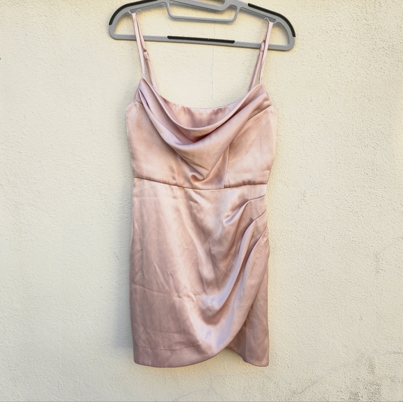 Nookie Dream Draped Mini Dress in Nude - Picture 2 of 10
